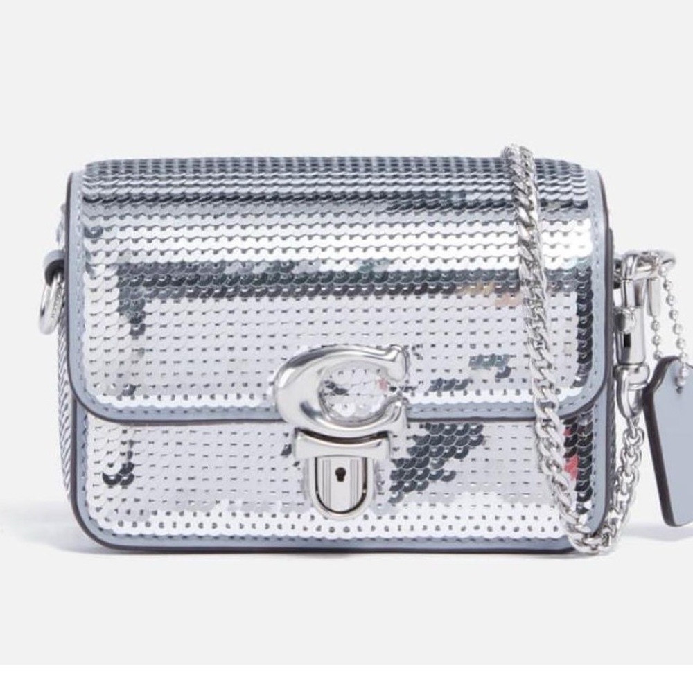 Coach Studio 14 Silver Sequins Bag